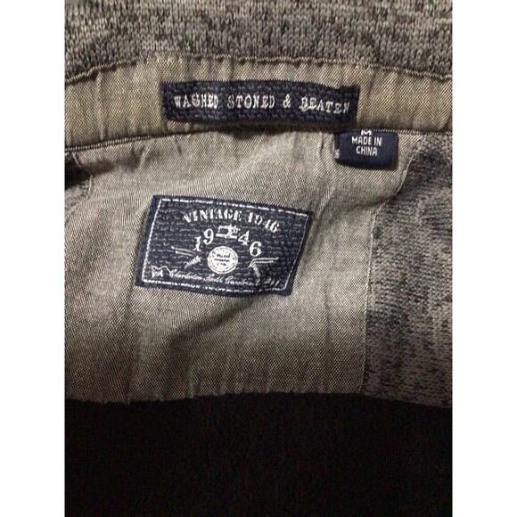 Vintage 1946 Washed Stone & Beaten Mens Size Medium Full Zip Sweatshirt Gray - Picture 4 of 5